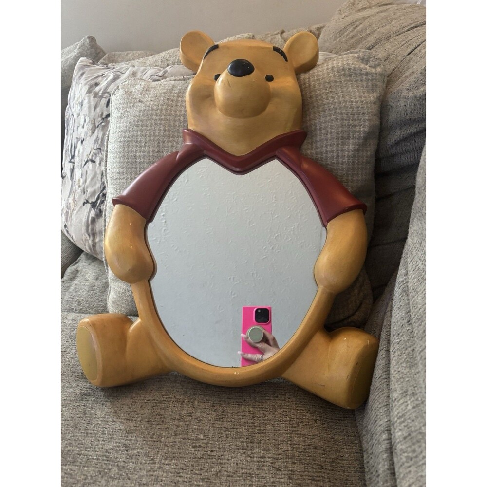 RARE! Vintage 90s JCPenney Pooh Bear Round Mirror 21” Collector Disney Nursery
